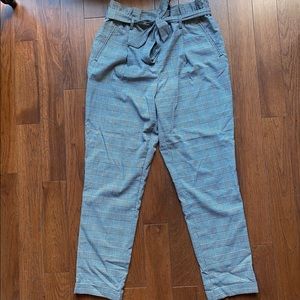 Plaid Paperbag Dress Pants Highwaisted